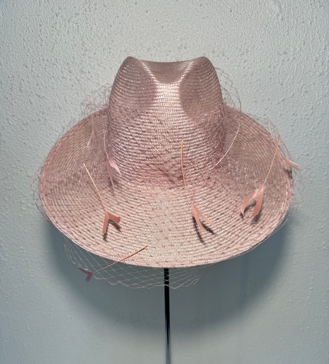 Blush pink fedora