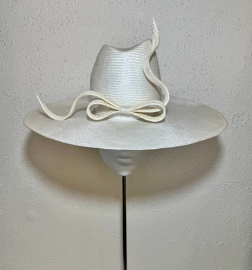 The ivory flat brimmed fedora