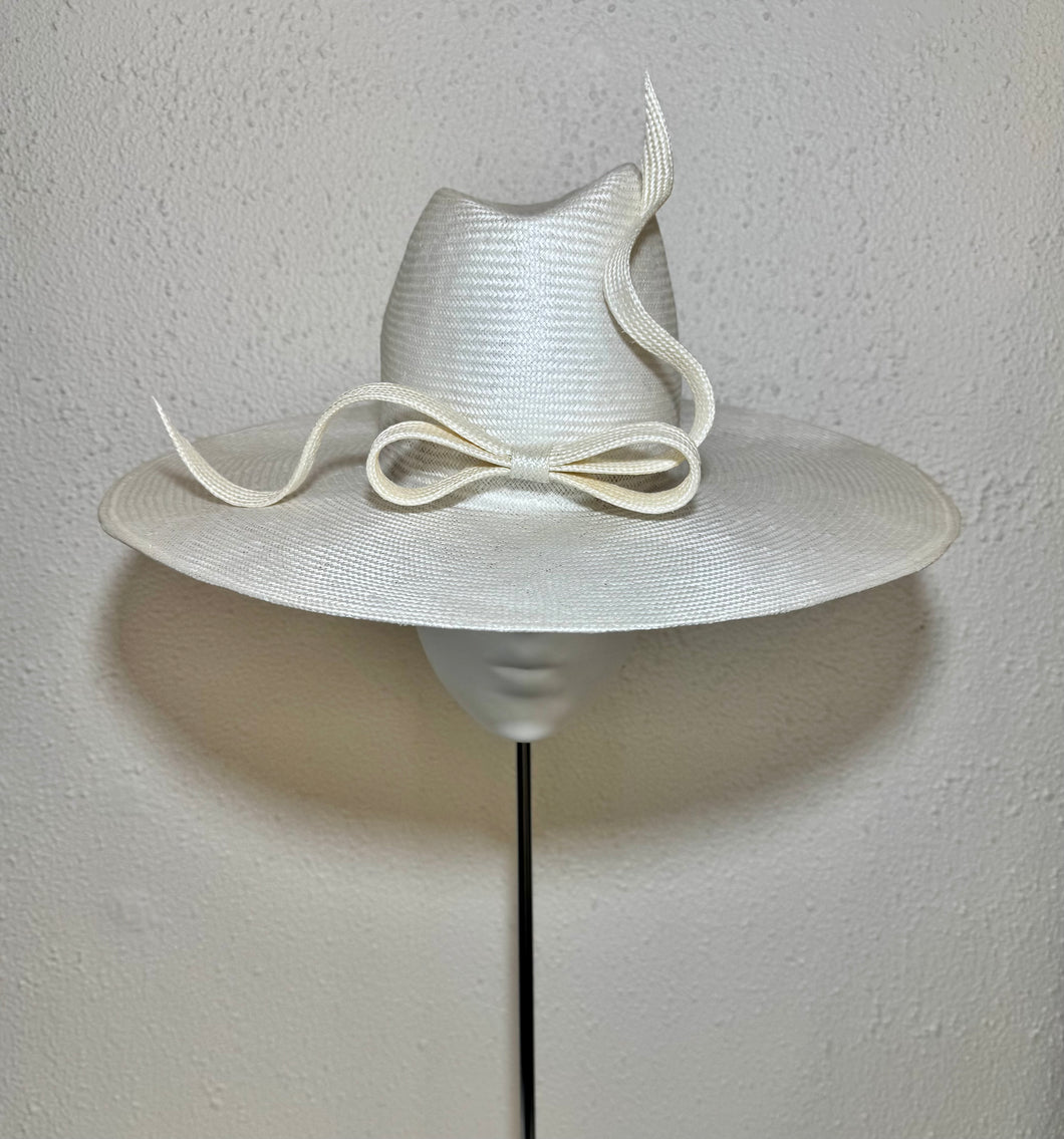 The ivory flat brimmed fedora