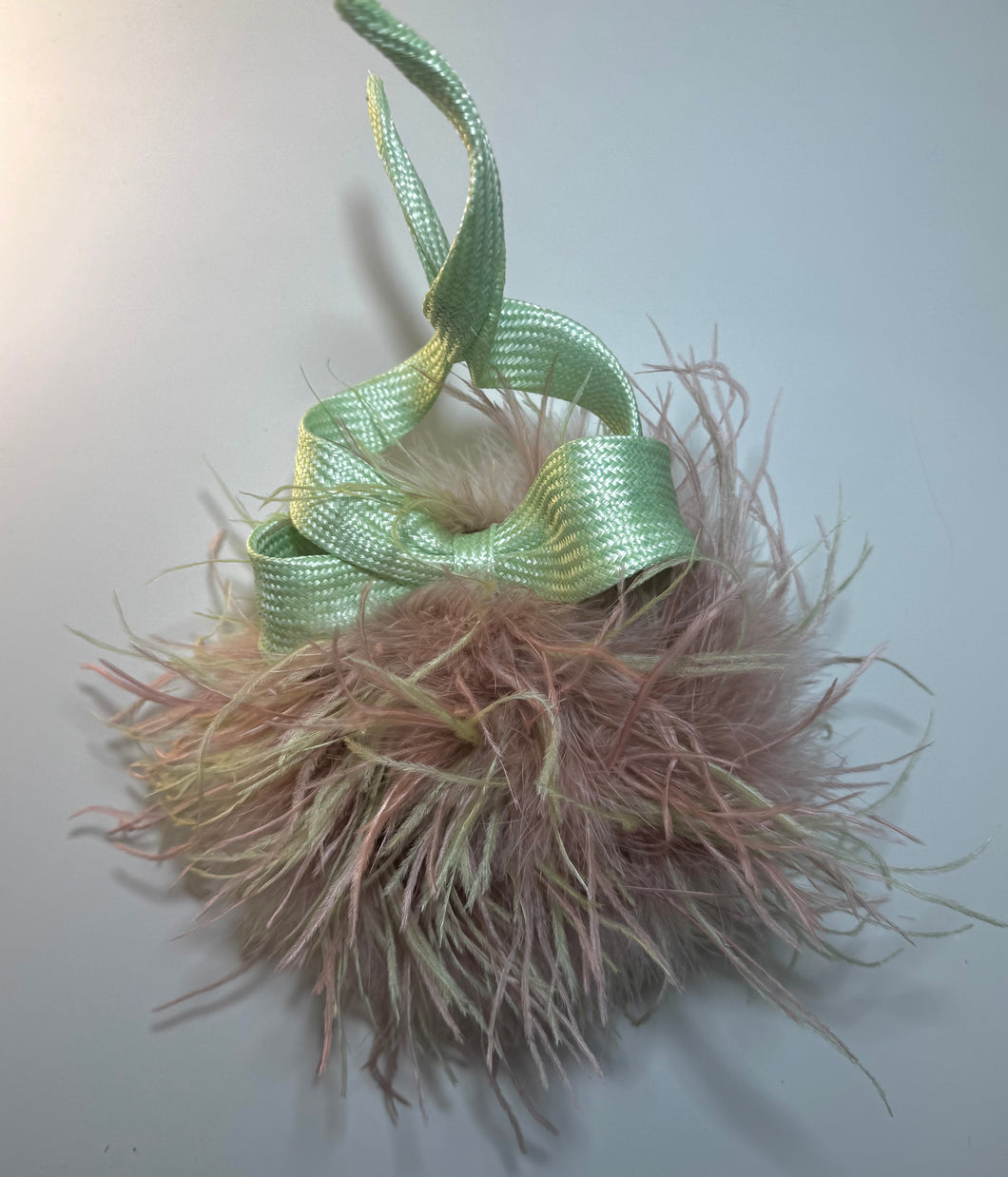 Pork pie - pale pink and green marabou
