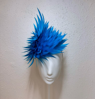 Turquoise feather couture