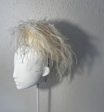 Cream marabou beret