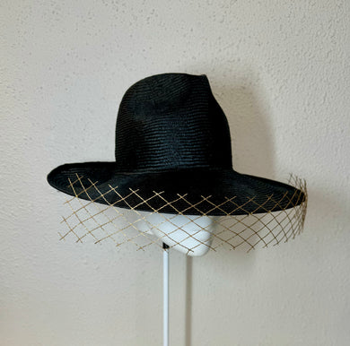 Gold veil fedora