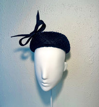 Navy textured pillbox