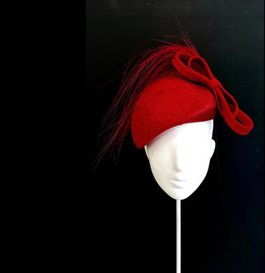 Vibrant red mini beret