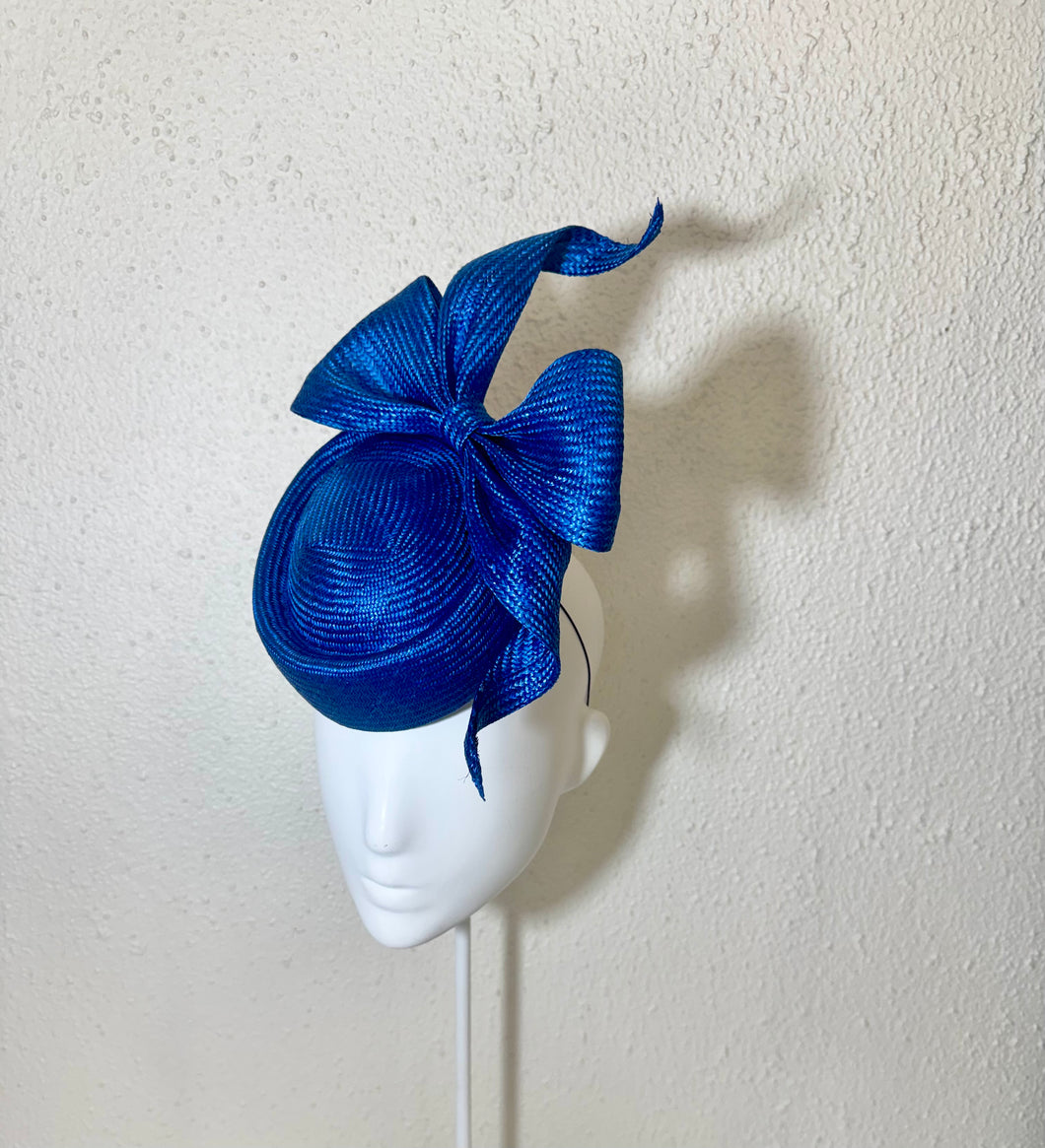 Pork pie vibrant blue bow