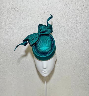 Pork pie in vibrant turquoise