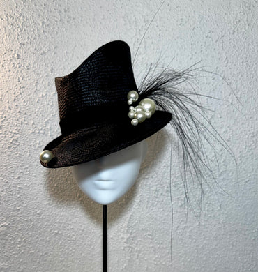 Stacked pearl sharp fedora