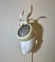 Pork pie in ivory and navy