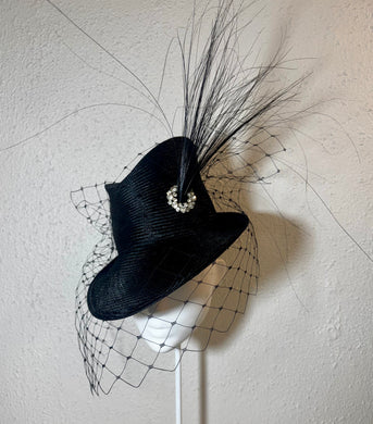 Sharp fedora with antique diamanté brooch detail