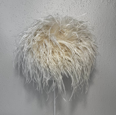 Cream marabou beret