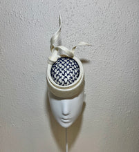 Pork pie in ivory and navy