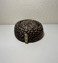 Pillbox - snow leopard with antique brooch