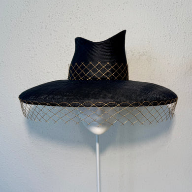 Gold wire veiled fedora