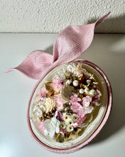 Pork pie - soft pink, cream and gold beadwork