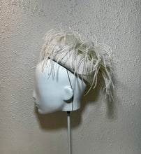 Cream marabou pillbox