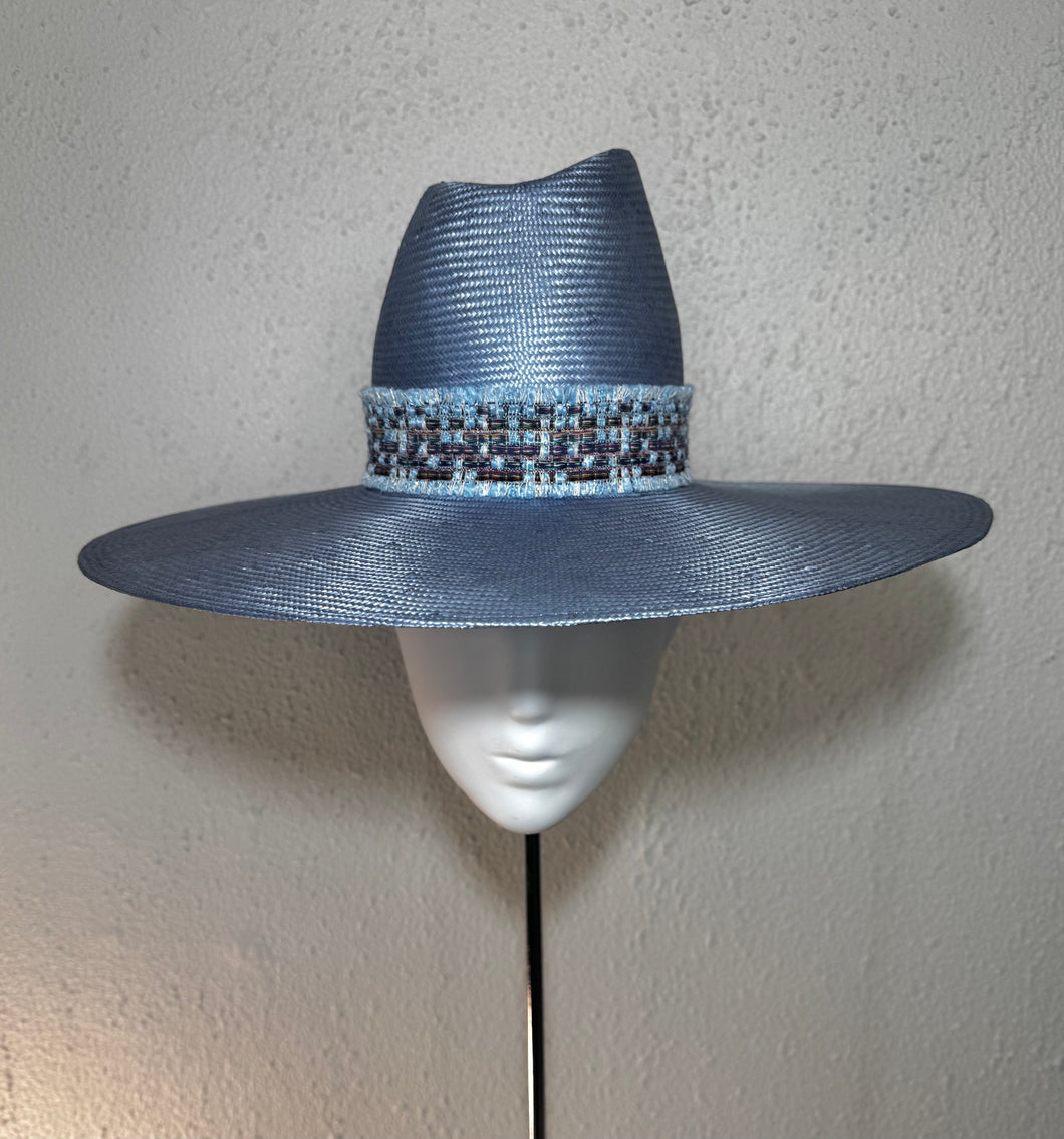 Fedora flat brim - ice baby blue