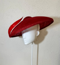 Red dimple brim and floating feather
