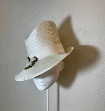 Ivory sharp fedora with beadwork