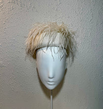 Cream marabou pillbox