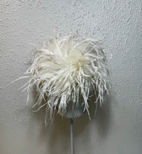 Cream marabou pillbox