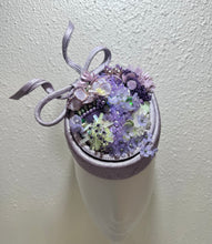 Pork pie - Floral beaded garden in lilacs