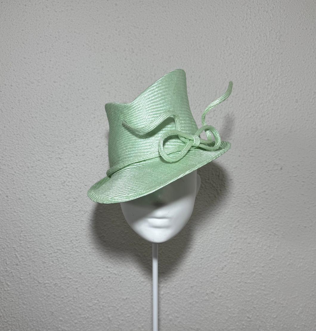 Pale green sharp fedora