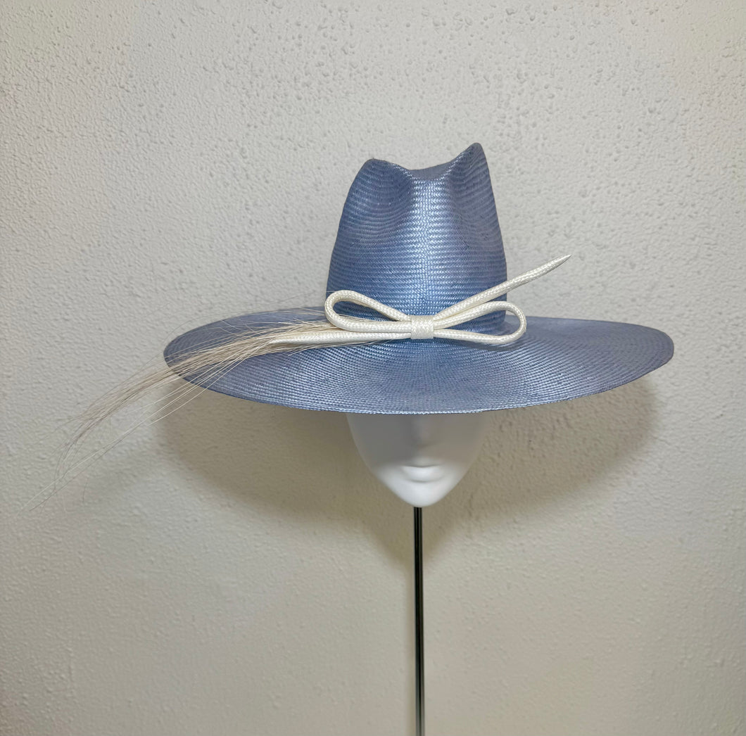 Flat brim fedora and dimple