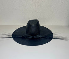 Flat brim fedora eyelash bow