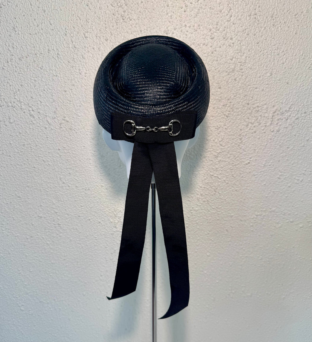 Grosgrain bow and snaffle pillbox