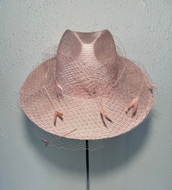 Blush pink fedora