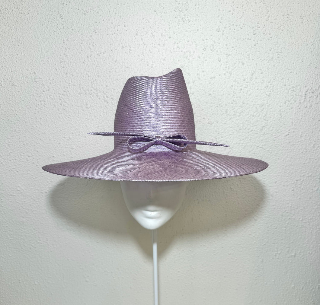 Flat brim fedora in lilac